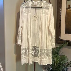 KNOX ROSE Lace Cardigan NWT